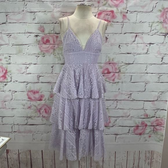 Lulu’s Endless Romance Lavender Ruffled Midi Dress size xs - Picture 4 of 14